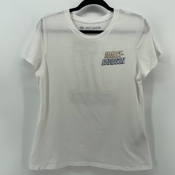 Harley Davidson Women’s Shirt White 1 Logo 100% Cotton L - Picture 2 of 9